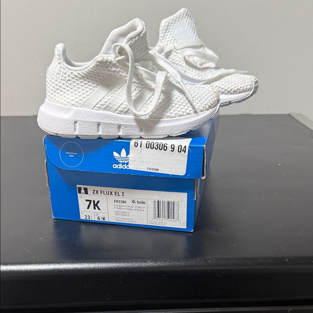Adidas Kids White ZX Flux Sneakers